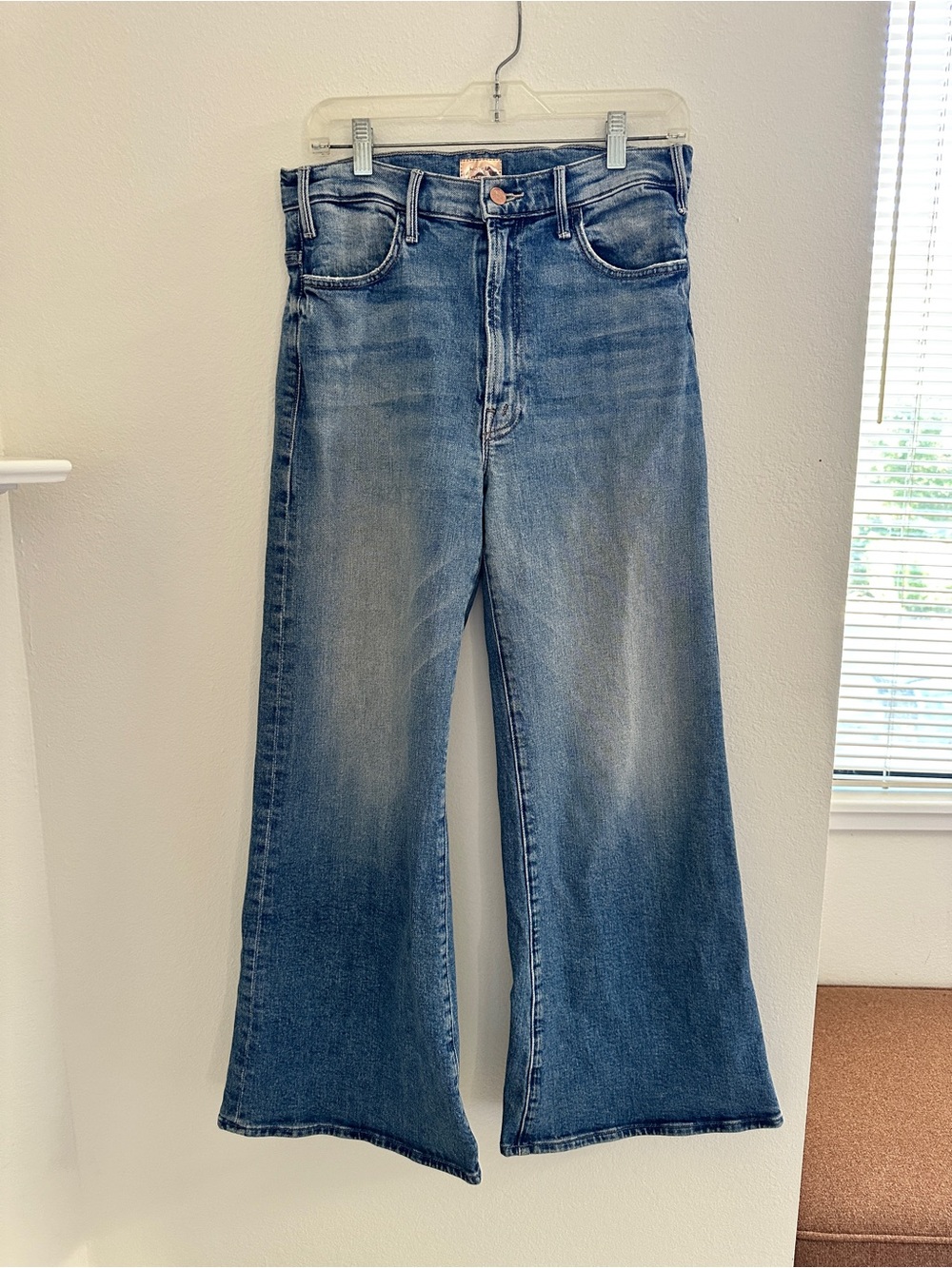 MOTHER 💙 Hustler Roller High-Rise Wide Leg Jeans size 30 - Picture 2 of 11